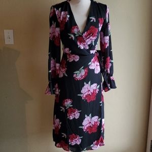 Lulu's Romantic Blooms Midi Wrap Dress